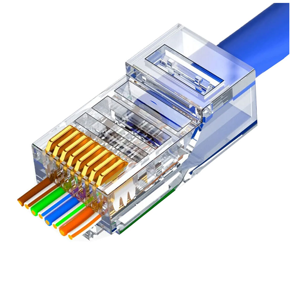 Conector RJ45 de Passagem 100un Exbom
